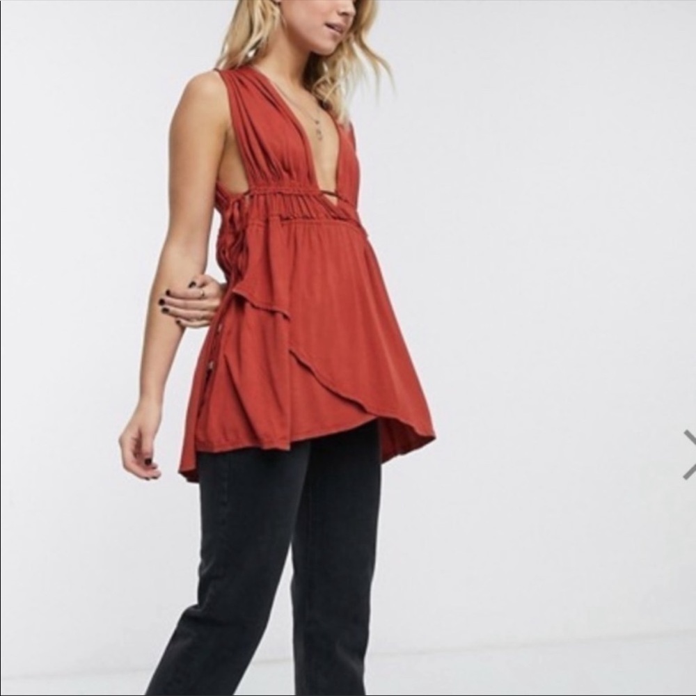 Free‎ People Side Tie Tank Top Size Medium Women